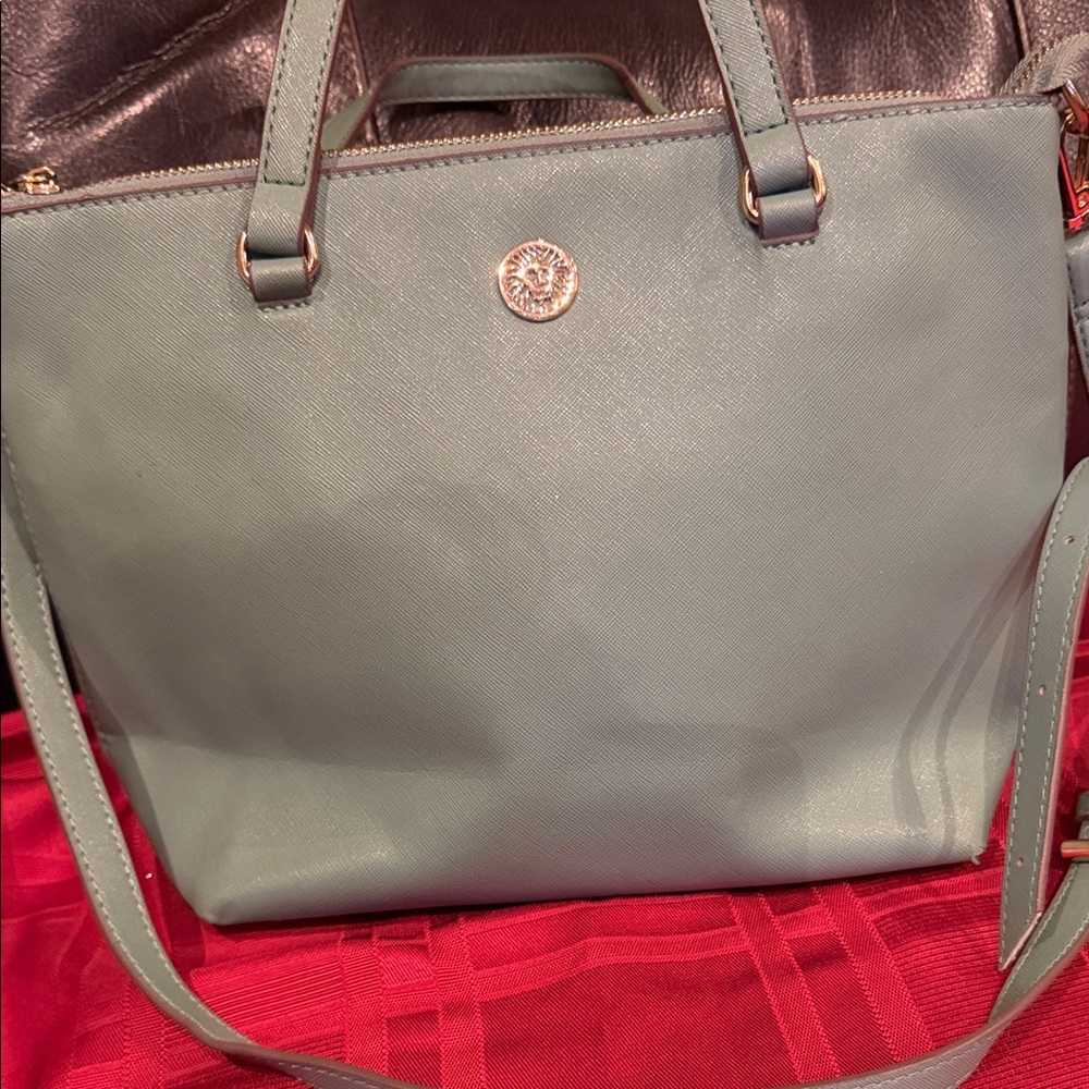 Anne Klein. Classic Structured Tote Handbag in Sage Green